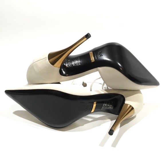 GUCCI PRISCILA ANKLE CUFF PUMPS -LEATHER AND SUEDE -WHITE -US 7.5 -NEW - Picture 13 of 13